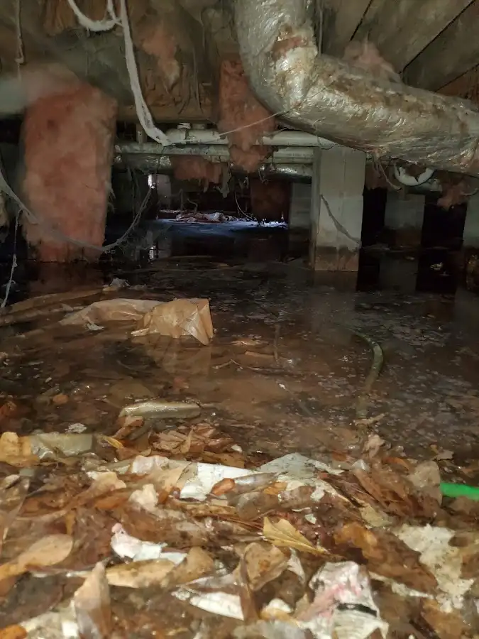 Crawl space flood assessment for Commercial Water Damage Restoration in Natick
